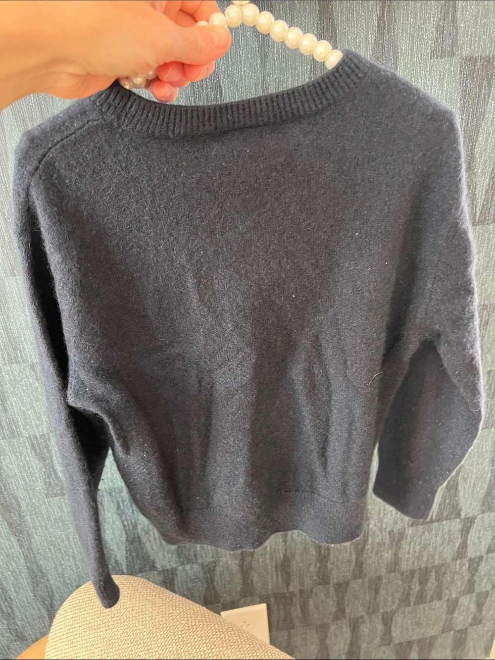 Zara Navy 100% Cashmere Crewneck Sweater-Unisex